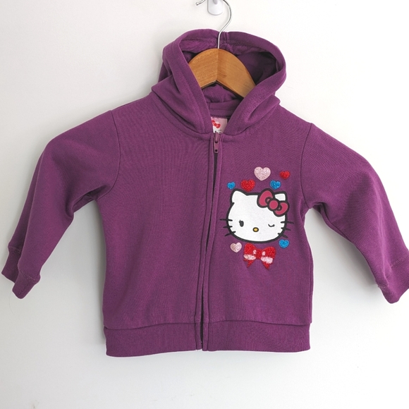 Hello Kitty Sanrio Fleece Hoodie Purple Size 18-24 - Picture 1 of 6